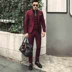 Men Blazers 3Pieces Sets Wedding Formal Elegant Business Luxury Full Vest Pants Coats Classic Jackets Suit Coat Blazers Trousers