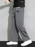 Trousers Straight Plain Wide Leg Draped Thin Male Sports Pants Summer Sport Slacks Xxl Jogger Big Tall Man Men's Sweatpants