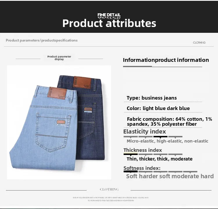 2026  New In Summer Thin Jeans Men's Loose Lightweight High Quality Straight Trendy Versatile Long Pants
