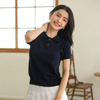 100% Cotton Women POLO Collar Casual Top T-shirt luxury designer clothing woman plus size clearance sale