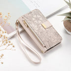 Compatible with iPhone 17/16e/15/14/13/12 Pro Max 16 Plus Lanyard Zipper Wallet Case Dual Card Holder Flip Stand Magnetic Buckle