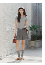 Semir Women Polo Shirt Short Length Ruched Slim Fit Standard Shoulder Cool Feeling 2026 Summer Temperament Versatile Fashion Top
