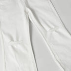 Urban Street Mens Slim Fit Flared Jeans White Black Distressed Jeans Overall Y2k Solid Color Washing Skinny Jeans Men Ripped