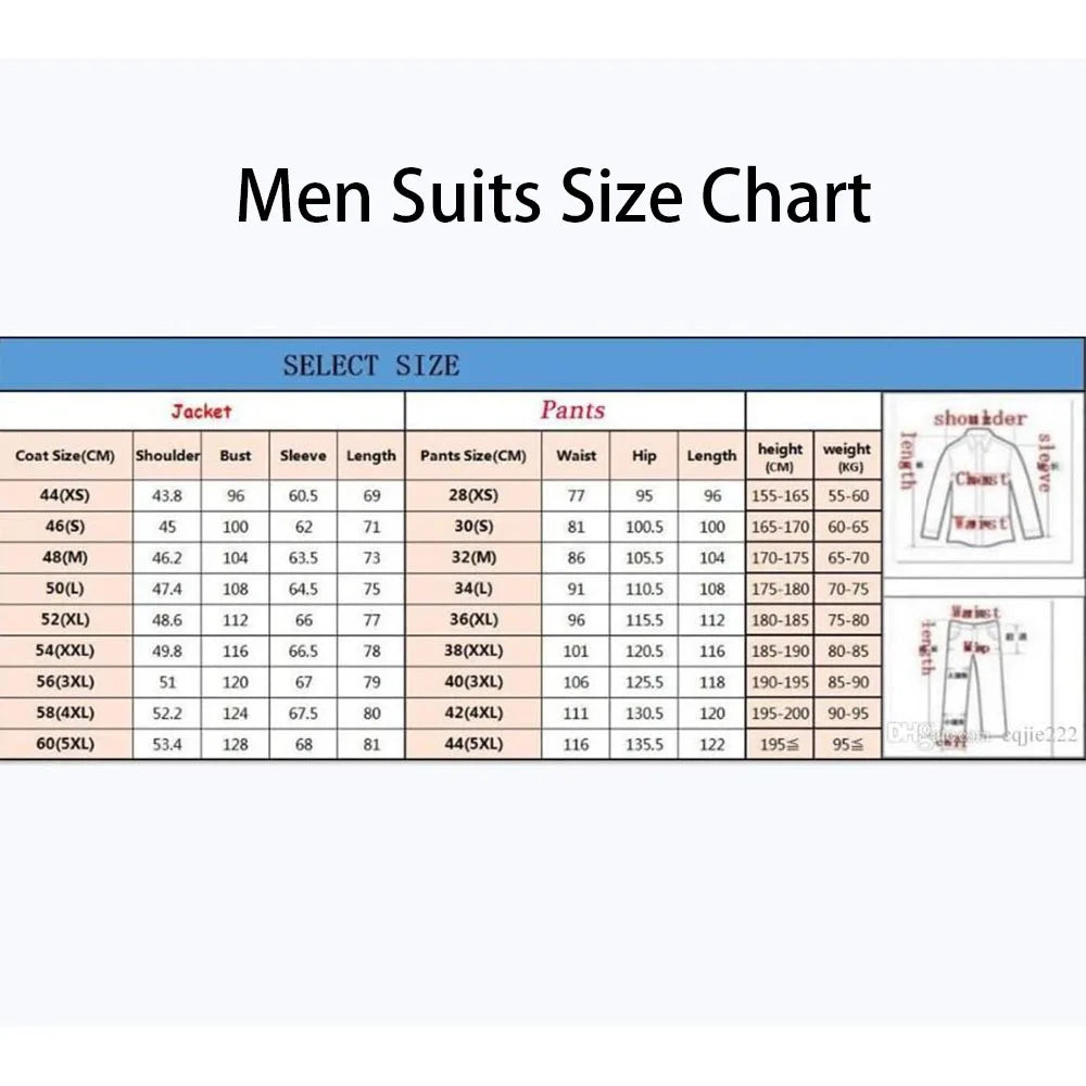 Luxury Pinstripe Men's Suits Formal 2 Piece Jacket Pants Full Sets Bespoke Business Smart Casual Male Clothing Costume Homme