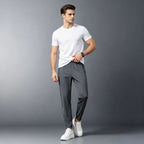 Men's Summer Lightweight High-Stretch Ice Silk Pants, Quick-Dry Breathable Ice Silk Sports Sweatpants for Running & Fitness