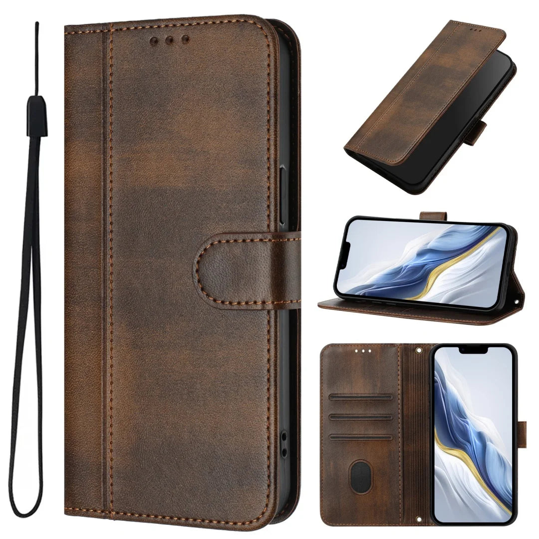 Leather Magnetic Flip Wallet Case For Redmi Note 15 Pro Plus 15 Pro 15 14 Pro Plus 14 Pro 14s 14 Phone Book Case Cover