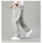 Mens Cotton Pants Spring Summer Sports Casual Pants Cargo Trousers Loose Fit with Zipper Pockets Big Size 5XL