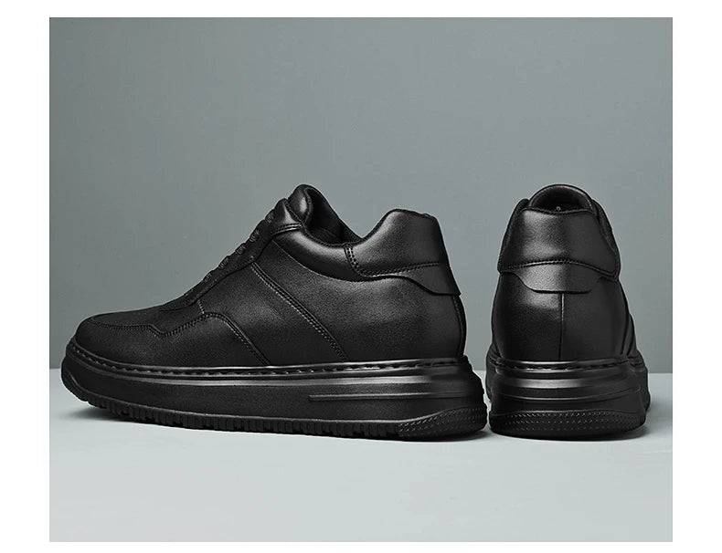 Men Genuine Leather Height Increasing Elevator Shoes Men non-slip BreathableElevator shoes Man Sneakers Comfortable Casual Shoes