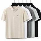 men's summer short sleeved sports polo shirt letter printed breathable t-shirt with air holes casual fashionable men's clothing