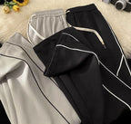 Men’s Lightweight Waffle Pants Summer Thin Joggers 2026 Drawstring Stripe Casual Sports Trousers for Daily Wear