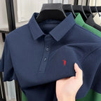 Luxury brand pony embroidered short sleeve men's polo shirt new business casual breathable summer comfort high-end Paul T-shirt