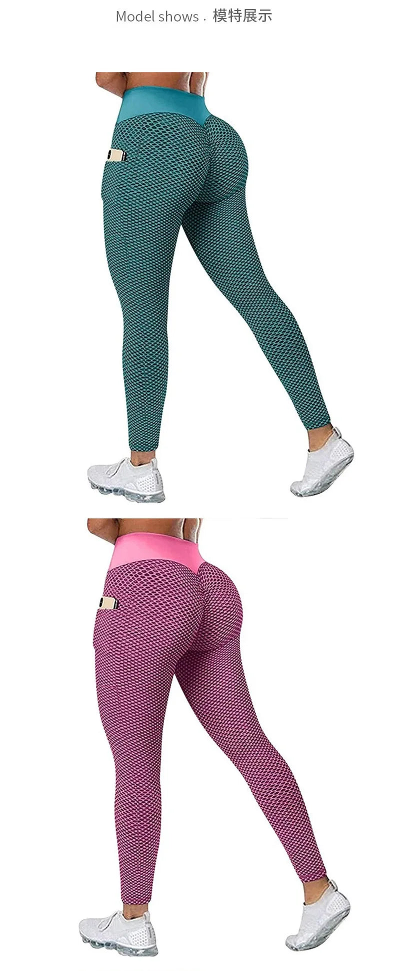 High Waist Yoga Pants with Pockets for Women Plus Size Tummy Control Gym Running Workout Butt Lifting Compression Leggings