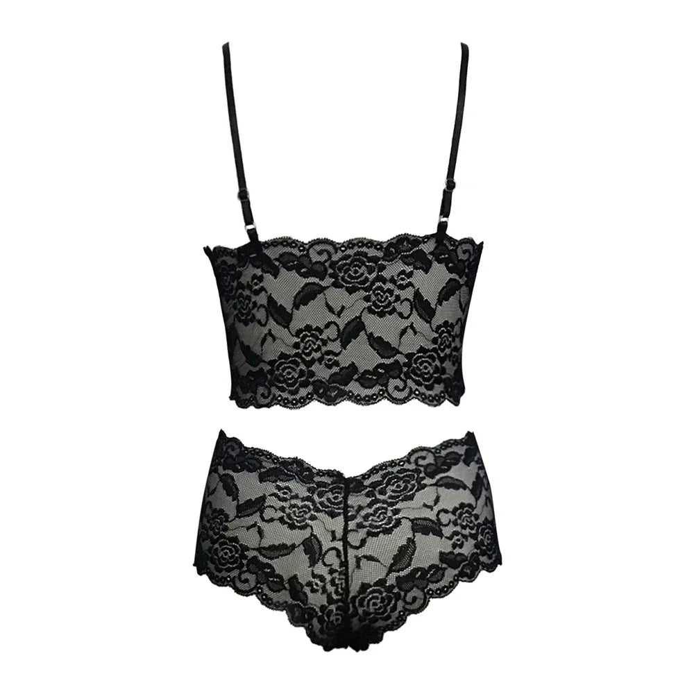 2026 NEW Thin Lace Flower Printed Underwear Suit Sexy Women Lingerie Set Female Adjustable Shoulder Strap Triangle Cup Bralettle