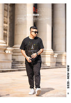Mens Joggers Pants Summer Streetwear Oversized Black Loose Fit Casual Trousers Plus Size Elastic Waist Baggy Sweatpants Male