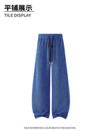 Men's Mesh Jogger Pants Wide Leg Drawstring Elastic Waist Baggy Curved Sweatpants Athletic  Relaxed Fit Casual Lantern Pants