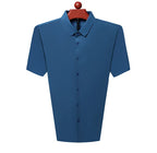 Men's Ultra Stretch Short Sleeve Shirt Business Casual  Breathable Stretchable Abrasion-Resistant Solid Color Short Sleeve Shirt