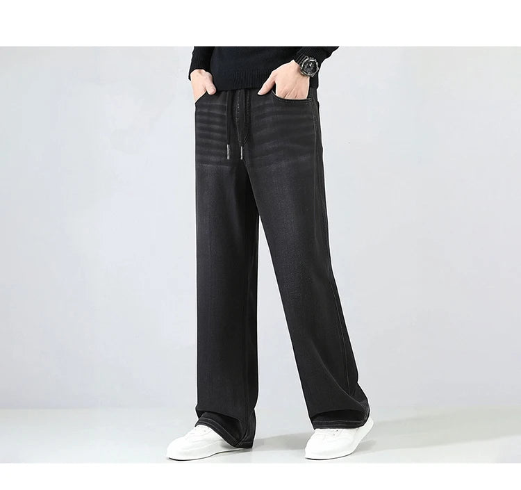 Semir Men Pants Denim American Vintage Loose Straight Leg Trendy Fashion Comfort Commute 2026 Summer Casual Style Top