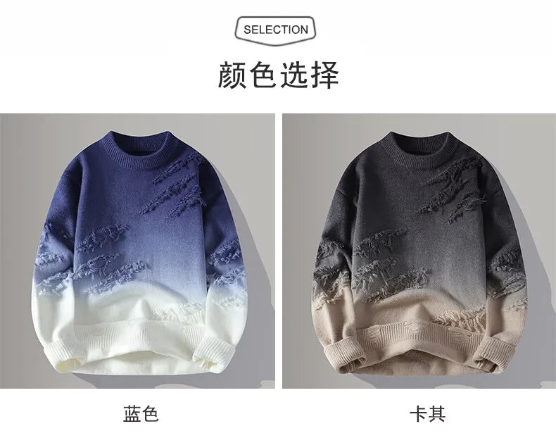 2024 Winter Sweaters for male men thick O-neck sweater men Student youth sweaters autumn Men's wool Casual Knitwear Pullover