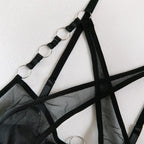 Toucheart Sexy Floral Embroidery Underwear Steel Ring Bra Lace Mesh Sexy Webbing Hollow Waistband Hanging Erotic Lingerie Suit