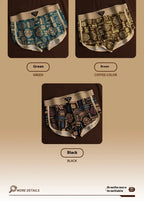 Retro Ethnic Style Men's Boxer Comfortable Briefs Design Vintage Print Elastic Underwear for Man Lingerie Mid Waist Underpants