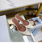 Europe and The United States 2023 Summer New Fish Mouth Shallow Mouth Half Slippers High Heels Women