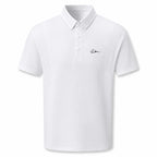 men's summer short sleeved sports polo shirt letter printed breathable t-shirt with air holes casual fashionable men's clothing