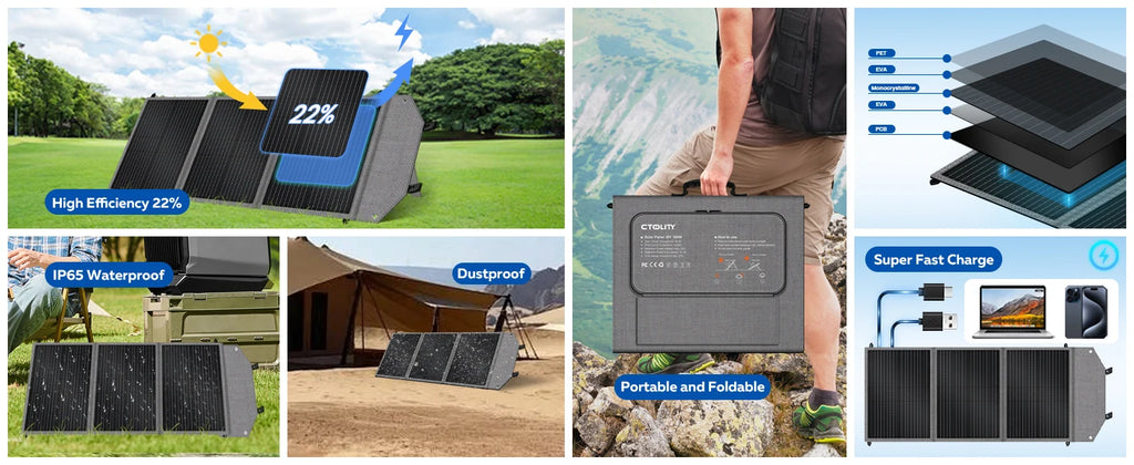 CTOLITY AXP200 Solar Generator Portable Mobile Power Station 200W 192Wh 60000mAh Lifepo4 Battery  for Outdoor Camping RV Home
