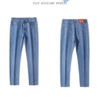 2026 Stretch Men's Fitted Straight Jeans Korean Youthful Vitality Spring Summer Thin Breathable Cotton  Lightweight Trousers