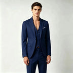 Men's 2 Piece Suit Set Solid Color Elegant Wedding Formal Business Dress Blazer Vest Pants Classic Tuxedo for Party Groomsmen