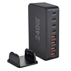 240W GaN desktop charger with 8 USB-C ports, supports PD 3.0 fast charging and is compact & portable