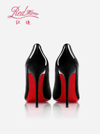 Black Women's Elegant High Heels Red Shiny Bottoms Luxury Brand Women Heels 2025 Trend Pointed Toe Sexy Party Pumps Shoes Women