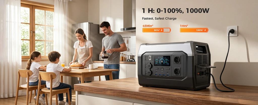 CTOLITY XP1000 1800W Portable Power Station Camping 1024Wh Lifepo4 Battery Emergency Power Emergency Energy Home Appliance RV