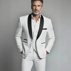 Elegant Men's Suit Sets- Slim Fit Tuxedo Set for Weddings & Formal Occasions, Black Suit
