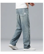 2026 New Summer Ultra-thin Lyocell Men's Jeans Drape Soft Fabric Loose Straight Casual Denim Pant Elastic Ice Silk Male Trousers