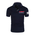 2025 New Style Men's Solid-color POLO Shirt Short Sleeves Chest Pocket Regular Fit Casual Honda racing Outdoor Sports Top