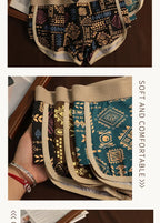 Retro Ethnic Style Men's Boxer Comfortable Briefs Design Vintage Print Elastic Underwear for Man Lingerie Mid Waist Underpants