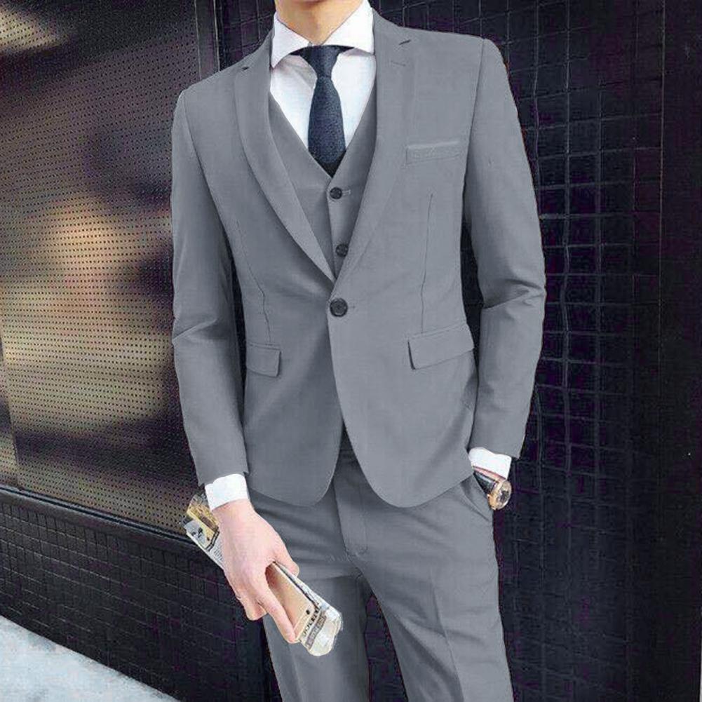 Men Blazers 3Pieces Sets Wedding Formal Elegant Business Luxury Full Vest Pants Coats Classic Jackets Suit Coat Blazers Trousers