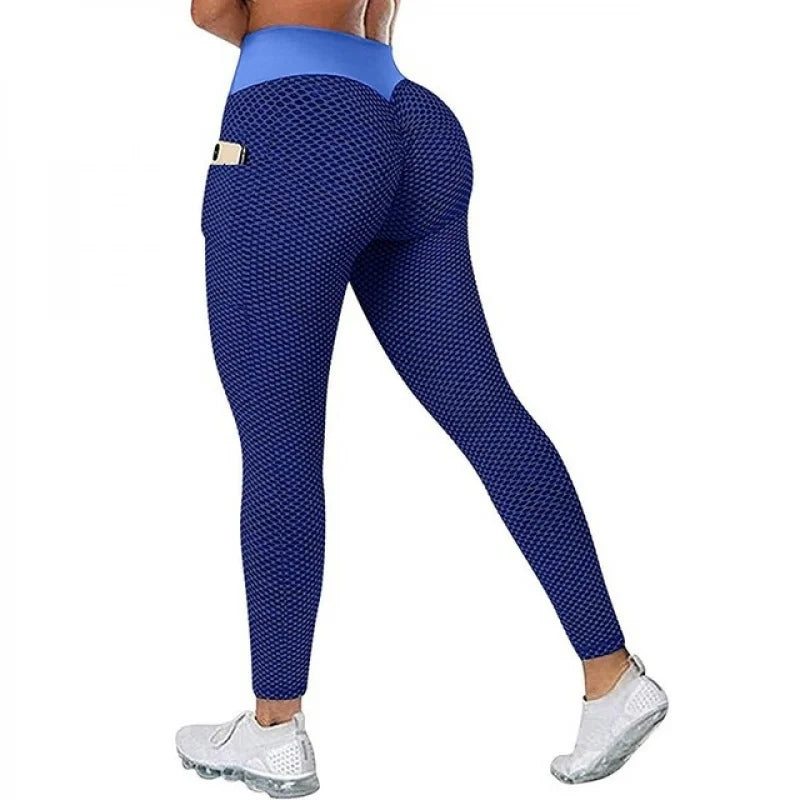 High Waist Yoga Pants with Pockets for Women Plus Size Tummy Control Gym Running Workout Butt Lifting Compression Leggings