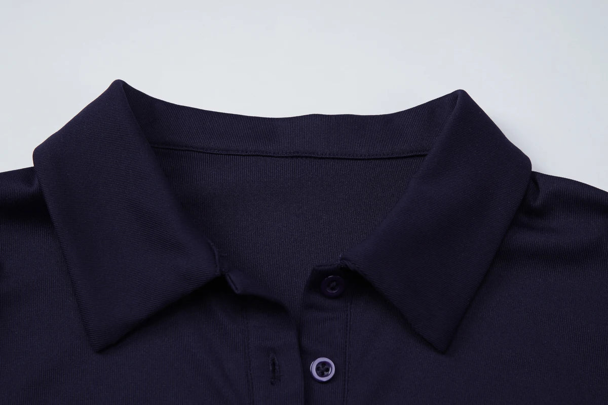 Hugcitar Women'S Fashion Short Sleeve Solid Polo Neck Buttons Sexy Crop T-Shirt Top Summer Female Clothes Streetwear Holiday