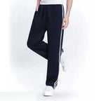 2024 Spring Summer Men's Casual Sweatpants Men Basic Trousers Tracksuit Side Stripe Slim Breathable Sportswear Track Pants