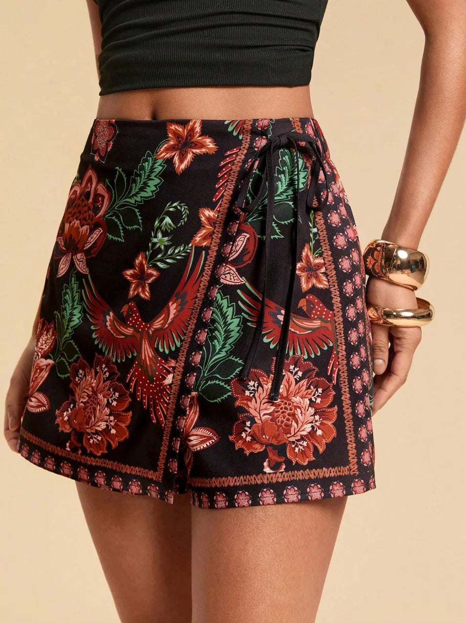 Women's Fashion Minimalist Shorts Tropical Vacation Elegant Casual Printed High Waist Shorts Spring Summer Beach Daily Pants
