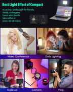 LED Portable Clip-on Selfie Light; Video Conference Lighting, 3 Lighting Modes, Suitable for iPhone Camera Laptop