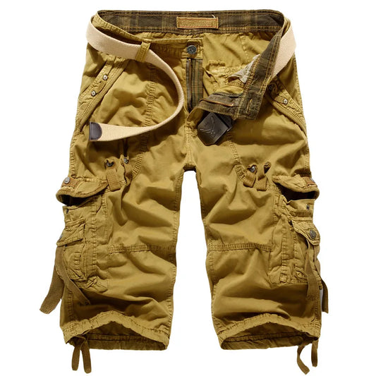 Men's summer cropped pants with thin design and multiple pockets comfortable for outdoor daily casual and loose work pants