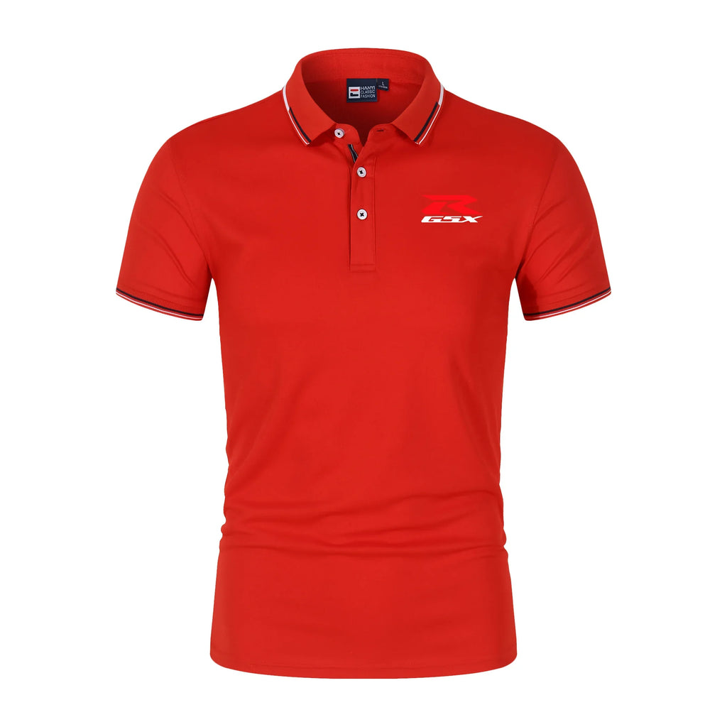 Men'S Summer Casual Breathable Comfortable Polo Shirt Solid Color High Quality Short Sleeve T-Shirt For GSXR GSX-R