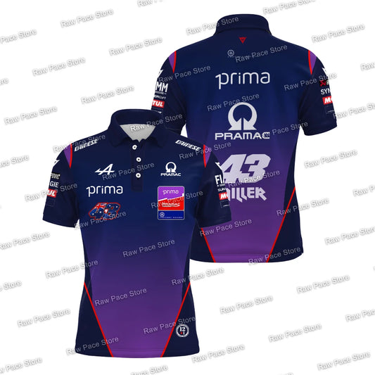 Men's Jack Miller 43 Racing Team Polo Shirt Outdoor Sports Breathable T-Shirt Toprak Razgatlioglu Moto Casual Plus Size Polo 6XL