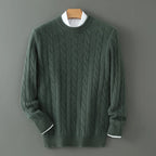 Men's thick cashmere sweater 100% pure cashmere round neck cashmere sweater 2024 new spring and winter knit base shirt