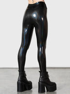 Women Stretch PU Leather Pants High Waist Bodycon Seameless Leggings Custom Wet Look PVC Slim Pencil Pants Trousers Clubwear New