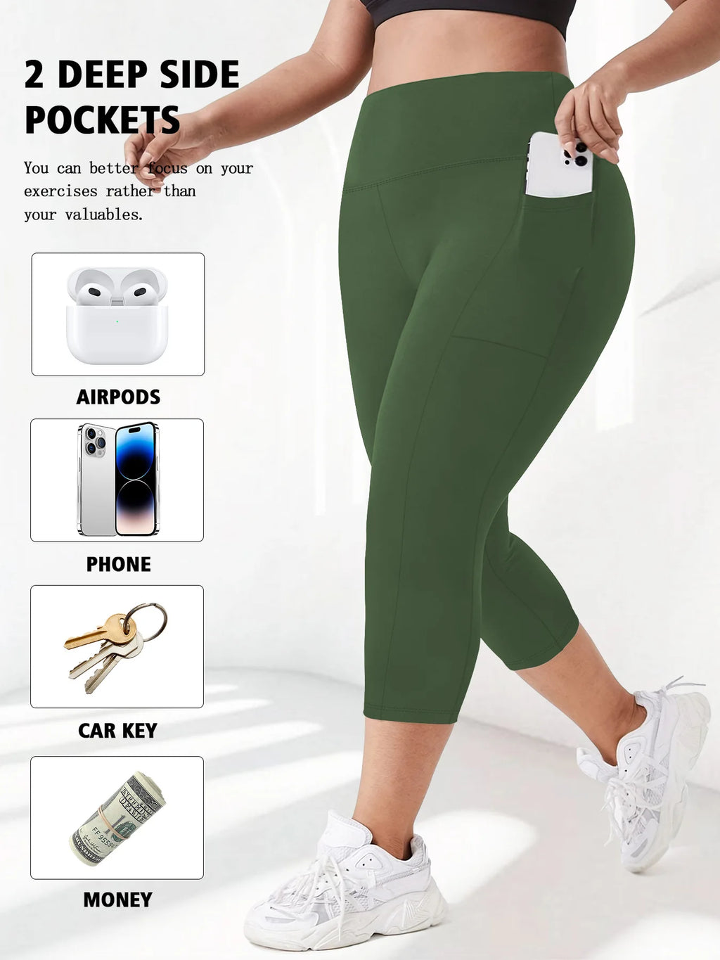 Women High Waist Plus Size 7/8 Yoga Leggings with Pockets Milk Silk Breathable Sport Women's pantss Base Leggings for Fitness
