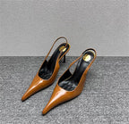 Women's Designer Heels Patent Leather Pointed Toe Sculptural Thin High Heels Sandals Pumps Runway Chic Luxury Party Dress Shoes