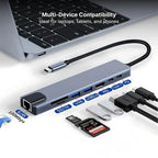 FANGTUOSI Usb 8 In 1 Type C 3 1 To 4k HdTV Hub Adapter With Sd Tf Rj45 Card Reader Pd Fast Charge For Macbook Notebook Computer